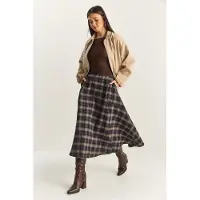Bianco Hoge Taille Midi Rok