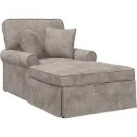 vidaXL Chaise Lounge met Rok met kussen Zand 157 x 91 x 91 cm ARES