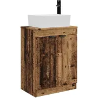 vidaXL Badkamer Vanity met Wastafel Oud hout 54 x 35 x 83 cm