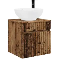 vidaXL Wandgemonteerde wastafelmeubel Oud hout 49 x 44,5 x 66,5 cm