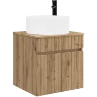vidaXL Wandgemonteerde wastafelmeubel Artisanaal eiken