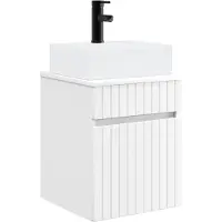 vidaXL Wandgemaakte spoelbak wastafel Wit 39 x 41 x 62,5 cm