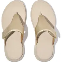 FitFlop Women F-Mode Go Adjustable Flatform Toe-Post Sandals Platino-Schoenmaat 43