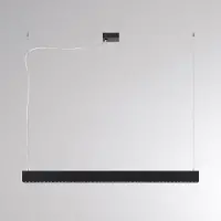 Molto Luce LED hanglamp PERFORA PROLINE M zwart 106 cm DALI up/down M, dimbaar, zwart, Woon-/ Eetkamer, Aluminium, Modern, hanglamp