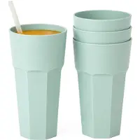 PlasticForte onbreekbaar drinkglas - 24x - kunststof - mintgroen - 600 ml - drinkglazen - lichtgewicht - 9 x 16 cm - stapelbaar