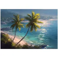 WALLARENA - Behang 250x175 cm - Fotobehang - Vliesbehang - Palmbomen motif - Voor de slaapkamer van de salon - Op Flizelinie