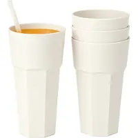 PlasticForte onbreekbaar drinkglas - 36x - kunststof - ivoor wit - 600 ml - drinkglazen - lichtgewicht - 9 x 16 cm - stapelbaar