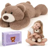Aura Verzwaringsknuffel - Verzwaarde Knuffel - Verzwaringsknuffel Volwassenen - Bruin - 34cm x 24cm x 8cm; 1.5 kg