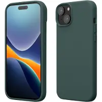Kwmobile Case voor iPhone 15 - Slank TPU-Hoesje met Zachte Afwerking - In blauwgroen