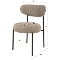 Hoyz Collection eetkamerstoel round - 57x52x81 cm set van 2