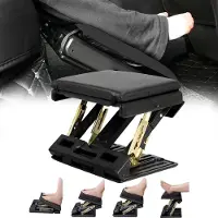 Unyqoos Ergonomische, verstelbare voetsteun met massagefunctie – 4 standen, antislip metalen frame, bekleed, opvouwbaar voor kantoor, auto en reizen