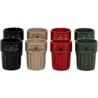 Home Deco Factory koffiekopjes Italia - set 8x - kleurenmix - 300 ml - keramiek - mokken