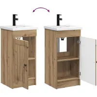 vidaXL Badkamer Vanity met Wastafel Artisanaal eiken 42 x 40 x 84,5 cm