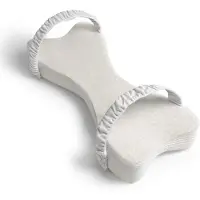 LONGZIMING -Side Sleeper Knee Pillow - Orthopedische Ondersteuning - Extra Breed Met Gebogen Uitsparing Voor Dij En Knie - Voor Zijliggers Light Grey - 1 Stuk