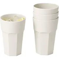 PlasticForte onbreekbaar drinkglas - 36x - kunststof - ivoor wit - 520 ml - drinkglazen - lichtgewicht - 9 x 13 cm - stapelbaar