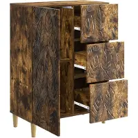 vidaXL Dressoir Gerookt eiken 66 x 34,5 x 90 cm Bewerkt hout