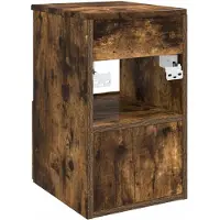 vidaXL Badkamerkast Gerookt eiken 30 x 44,5 x 50 cm Bewerkt hout