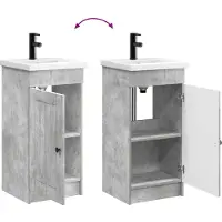 vidaXL Badkamer Vanity met Wastafel Betongrijs 42 x 40 x 84,5 cm
