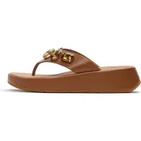 Original Brands F-mode ultra-jewel leather toe-post sandals