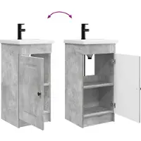 vidaXL Badkamer Vanity met Wastafel Betongrijs 42 x 40 x 84,5 cm