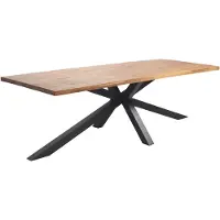 Oviala - Tuintafel van aluminium en acaciahout 8 personen 240x95 cm - Stella