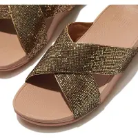 Original Brands Women Lulu Cross Slide Glitterball Old Gold-Schoenmaat 38