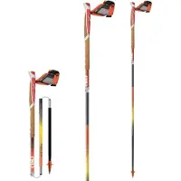 TSL Outdoor Carbon 4 Cork Cross Fire Opvouwbare 4-spaaks Trailstokken Geel/Rood || Maat: 115