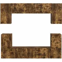 vidaXL Tv-meubelset 5 st Rook Eiken Bewerkt hout