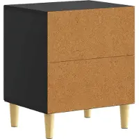vidaXL Nachtkastje Zwart 43 x 34,5 x 50 cm Bewerkt hout
