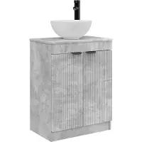 vidaXL Badkamer Vanity met Wastafel Betongrijs 54 x 35 x 83 cm