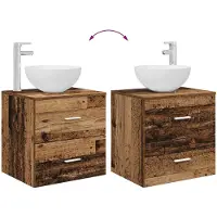 vidaXL Badkamermeubel Set 2 pcs Oud hout Bewerkt hout
