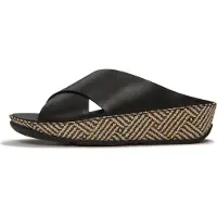 Original Brands Lulu lux graphic-weave leather cross slides