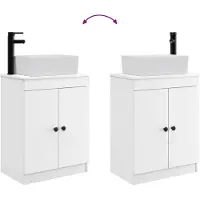 vidaXL Badkamer Vanity met Wastafel Wit 54 x 35 x 83 cm Bewerkt hout