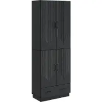 vidaXL Kast Set 2 pcs Zwart Bewerkt hout