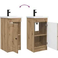 vidaXL Badkamer Vanity met Wastafel Artisanaal eiken 42 x 40 x 84,5 cm
