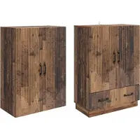 vidaXL Kast Set 2 st Oud hout Bewerkt hout