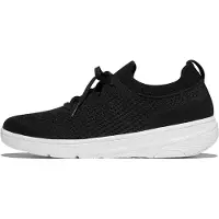FitFlop Women Super-Q Knit Slip-On Laced Sneakers Black-Schoenmaat 40
