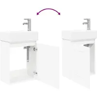 vidaXL Badkamermeubel met kraan Wit 45,5 x 22,5 x 84 cm