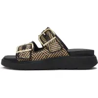 Original Brands Dames Gen-FF Gen-FF gespsandalen van bedrukt leer (41), Bruin, 1 tot 3 cm, Geen, Casual A2Q-001