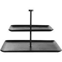 Asa selection Etagère Wood Black 2-Tiered Rectangular Black 25 cm
