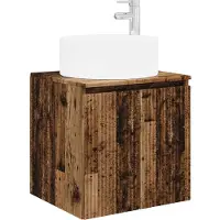 vidaXL Wandgemonteerde wastafelmeubel Oud hout 49,5 x 44,5 x 65,5 cm