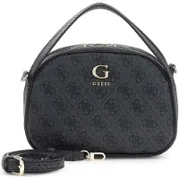 GUESS schoudertas handtas Coleen Logo Top Zip Crossbody Coal Logo donkergrijs