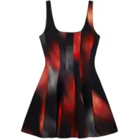 Desigual Jurk grijs / rood / zwart