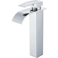 Auralum Max Luxe Wastafelkraan Hoog - 304 RVS Badkamerkraan - Waterval Design - Chroom - Duurzaam & Krasbestendig