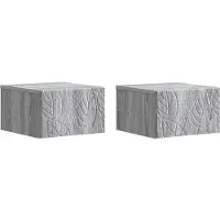 vidaXL Muurbevestigde Nachttafel 2 pcs Grijs Sonoma 49 x 34,5 x 20 cm
