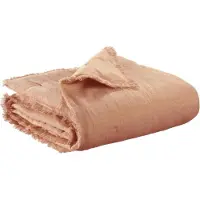 Vivaraise Eenkleurige Laly katoenen plaid - Kleur Kruidnagel - 135 x 200 cm