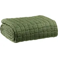 Vivaraise - Couvre-verlicht stonewashed Swami Olive 240 x 260