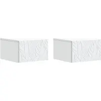 vidaXL Muurbevestigde Nachttafel 2 st Wit 49 x 34,5 x 20 cm