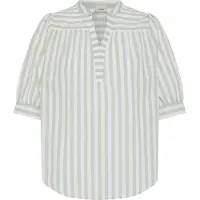 Fransa Blouse lichtgroen / wit