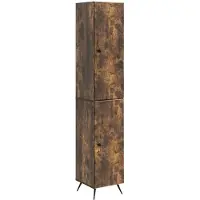 vidaXL Kast Set 2 st Gerookt eiken Bewerkt hout